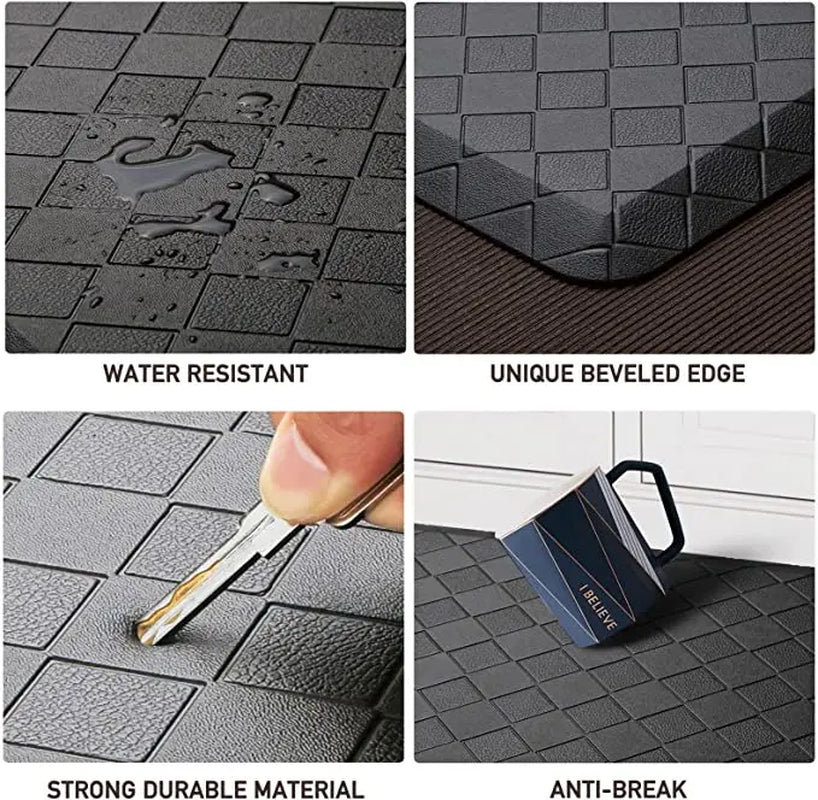 Kitchen Floor Mat Cushioned Anti-Fatigue Kitchen Rug Thick Waterproof Non-Slip Kitchen Mats for Kitchen Floor Office Sink