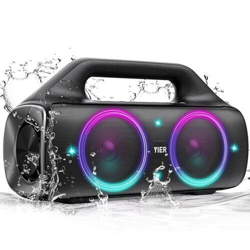 Portable Bluetooth Speakers, 80W Peak Wireless Outdoor Speaker with Subwoofer,