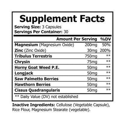 Magnesium Zinc Supplement (90 Capsules)