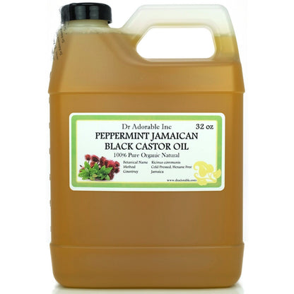 Peppermint Jamaican Black Castor Oil Natural 100% Pure Organic Healthy Hair Care