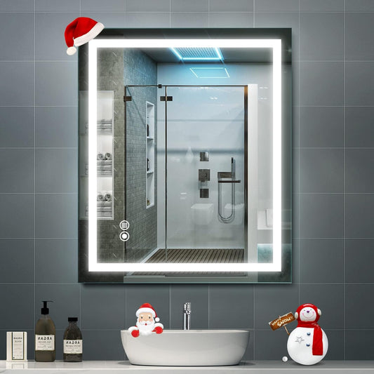 Led Mirror, Led Mirror for Bathroom, Led Bathroom Mirror, 32 X 24 Inch Lighted Bathroom Mirrors with Anti-Fog and Dimmable Led Mirror, Memory Bathroom Mirror, Led Vanity Mirror