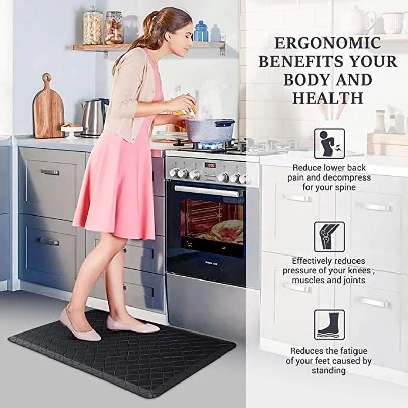 Kitchen Floor Mat Cushioned Anti-Fatigue Kitchen Rug Thick Waterproof Non-Slip Kitchen Mats for Kitchen Floor Office Sink