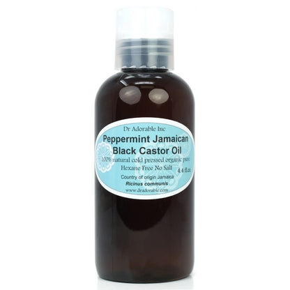 Peppermint Jamaican Black Castor Oil Natural 100% Pure Organic Healthy Hair Care