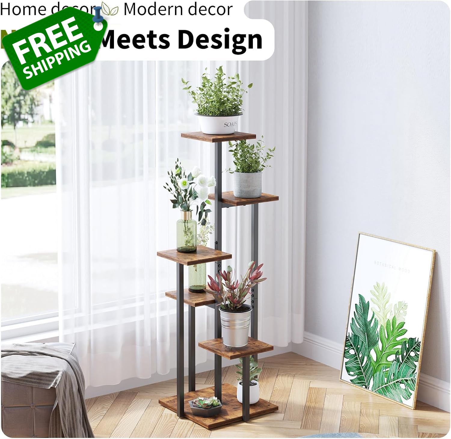 5 Tier Plant Stand Indoor, Tiered Plant Stands for Indoor Plants Multiple, Corne