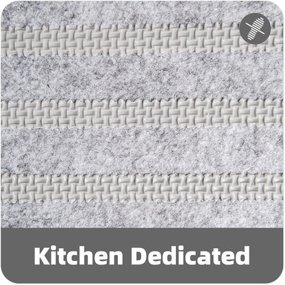 Color G Kitchen Rugs, Kitchen Rug Set 2 Piece, Kitchen Runner Rug Kitchen Rugs and Mats Non Skid Washable Kitchen Floor Sink Mat, Comfort Standing Kitchen Rugs, 17"X29"+17"X59", Grey