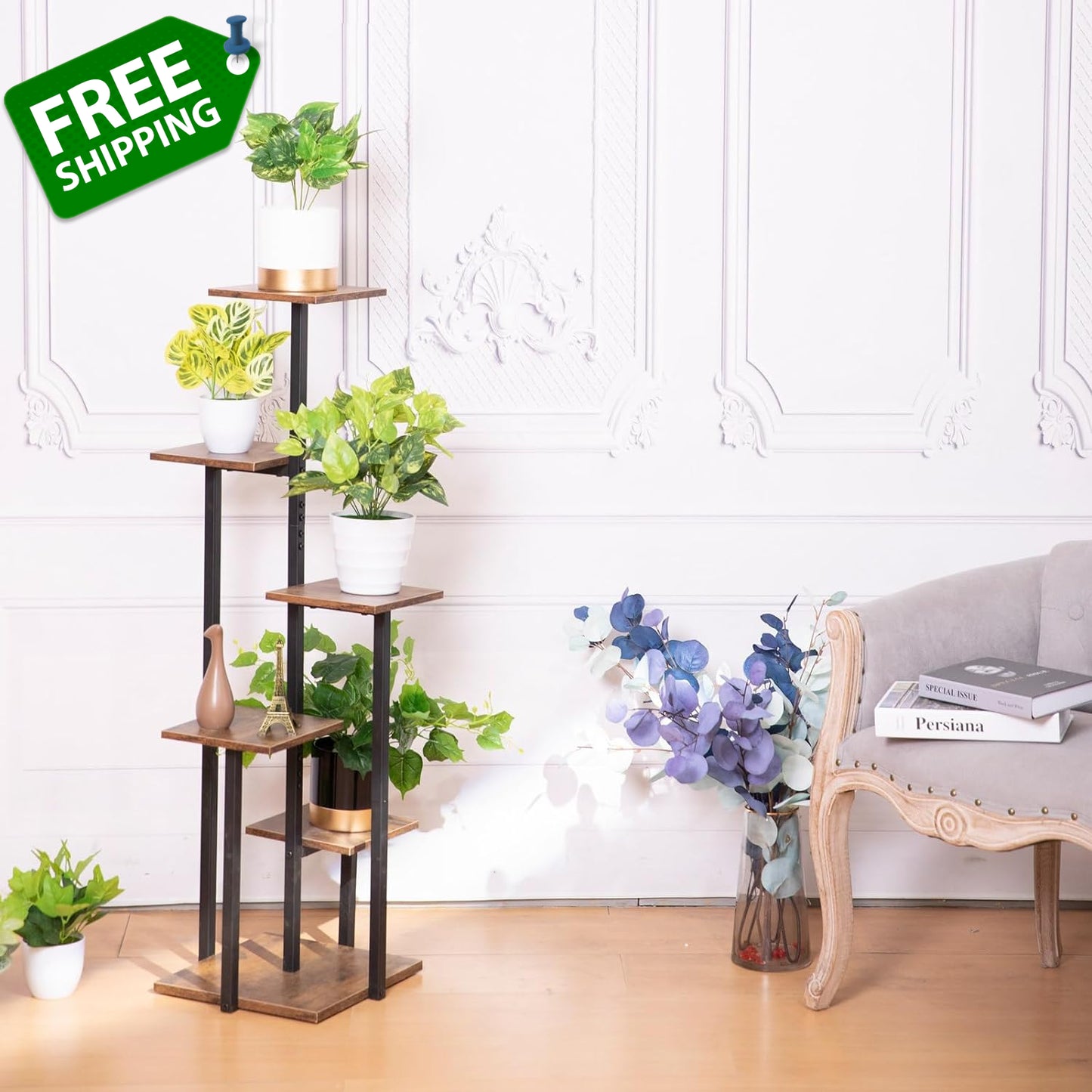 5 Tier Plant Stand Indoor, Tiered Plant Stands for Indoor Plants Multiple, Corne