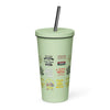 Insulated tumbler with a straw