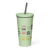 Insulated tumbler with a straw