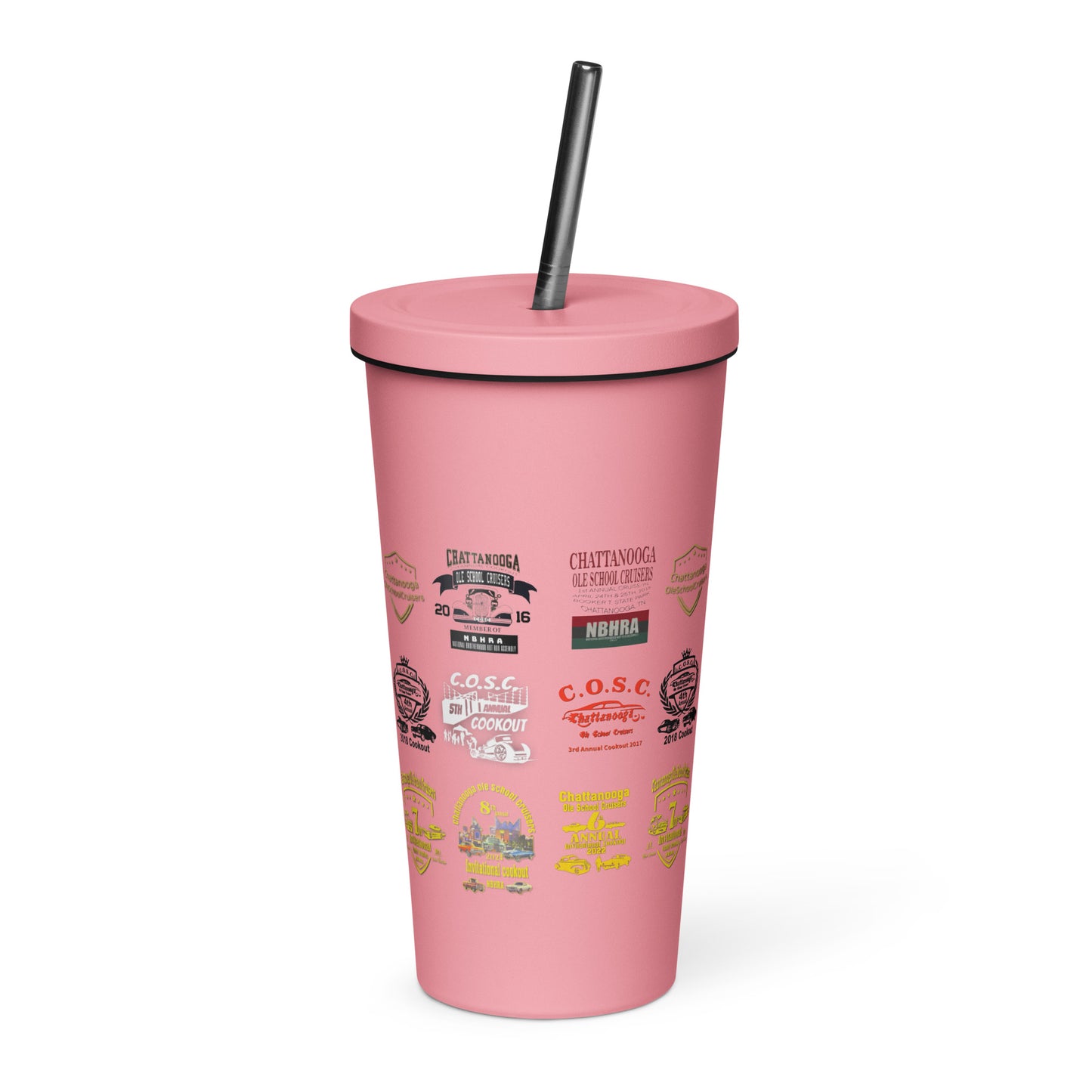 Insulated tumbler with a straw