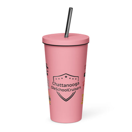 Insulated tumbler with a straw