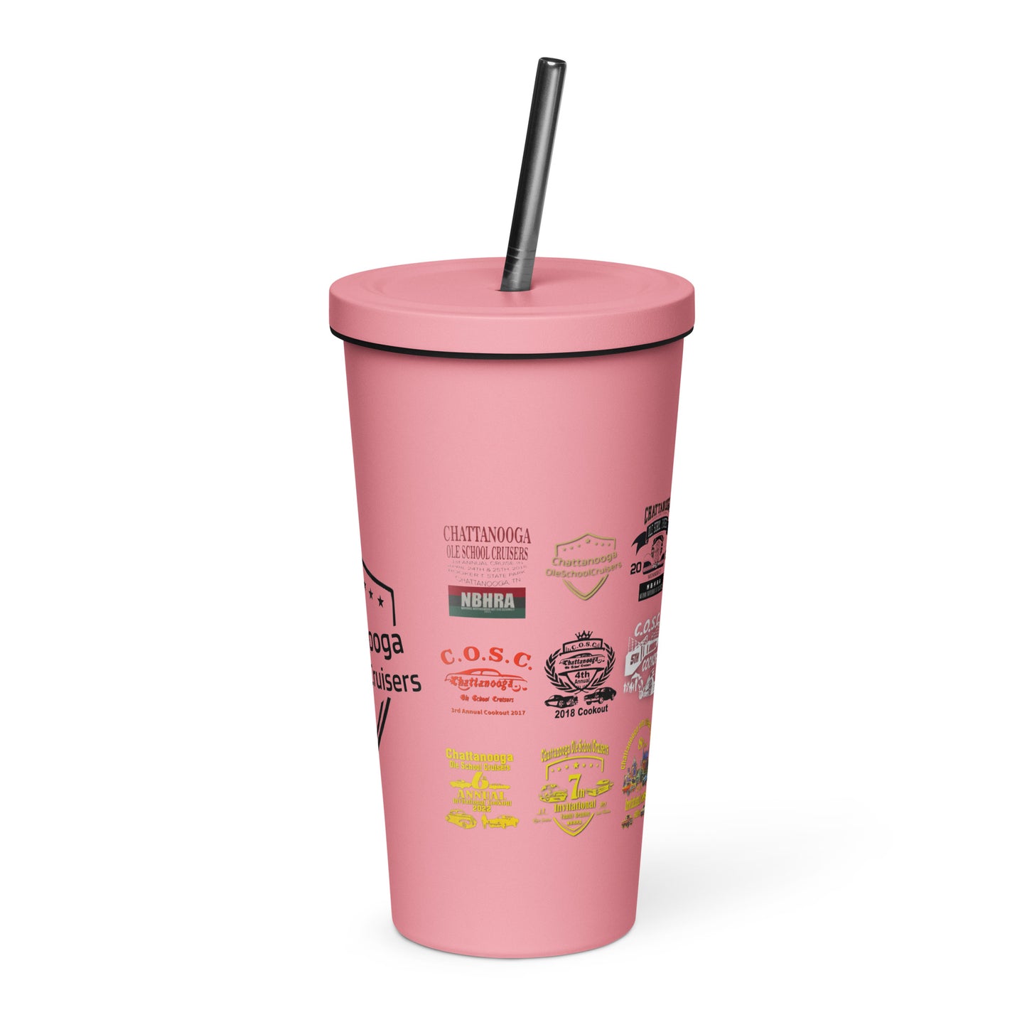 Insulated tumbler with a straw