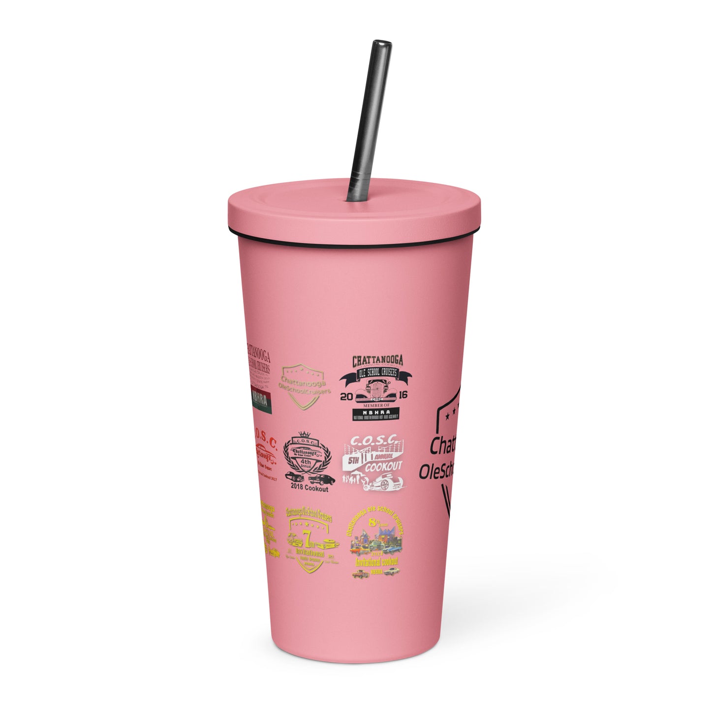 Insulated tumbler with a straw