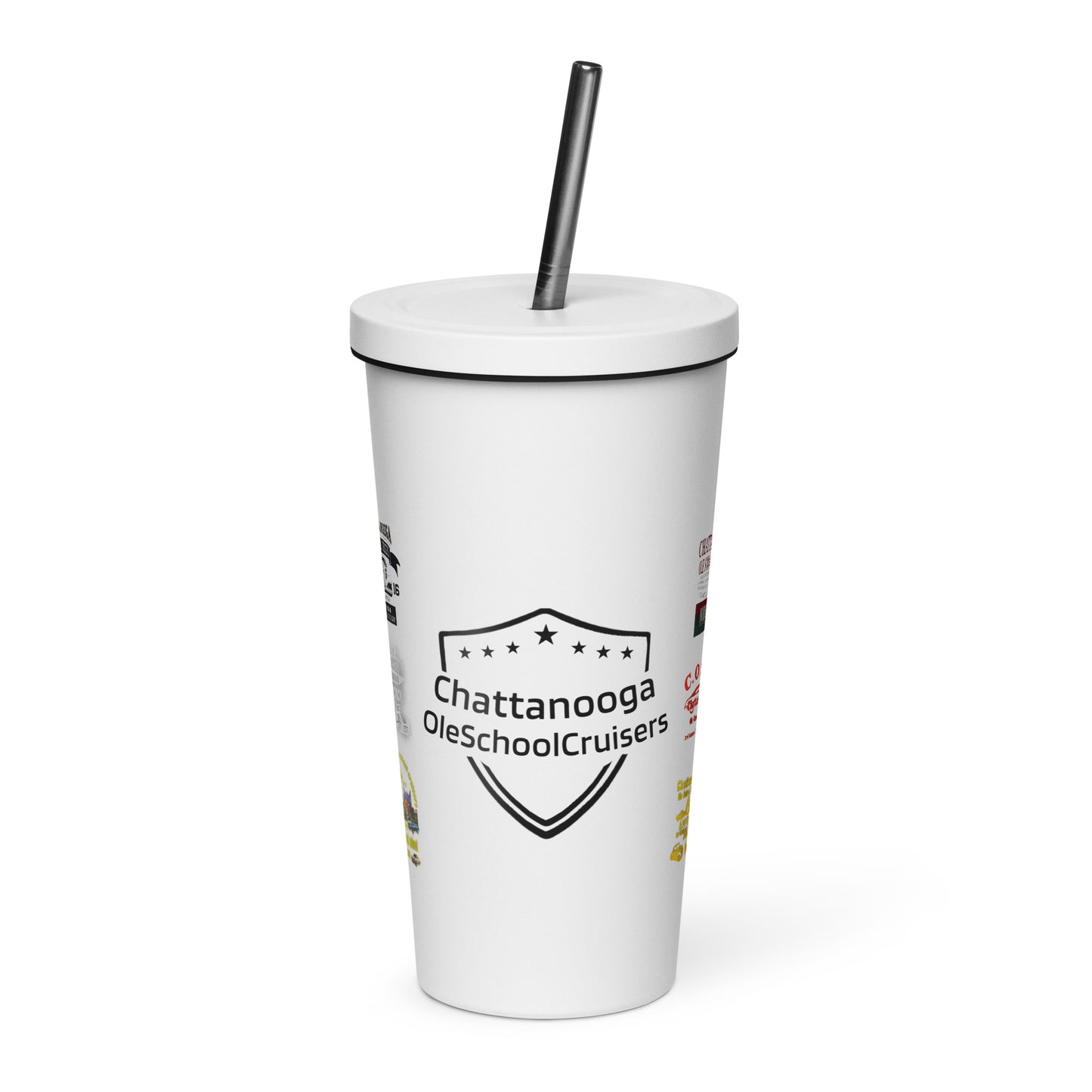 Insulated tumbler with a straw