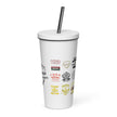 Insulated tumbler with a straw